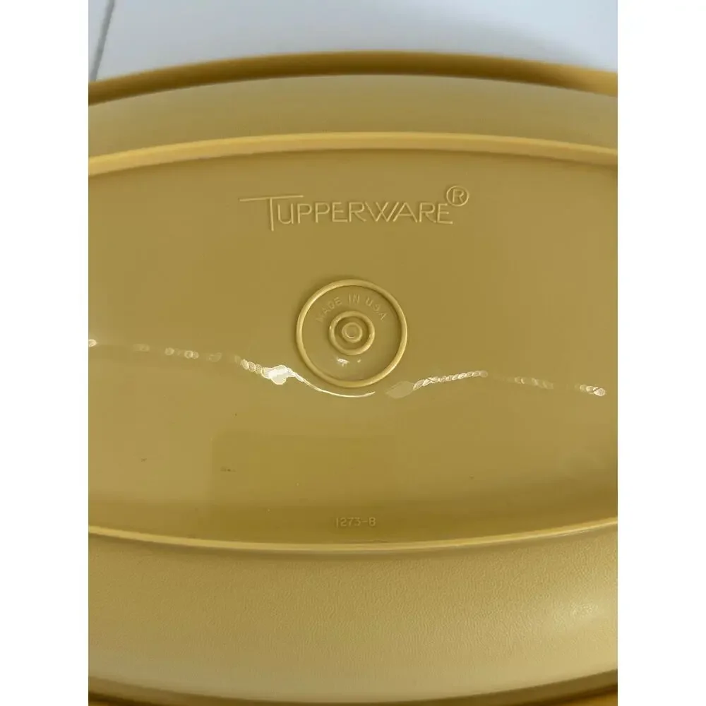 Tupperware Vintage Harvest Gold Microwave 3 Piece Rice Vegetable Steamer